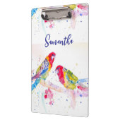 Papegaai kunst Aquarel Schilderij Rood Blauw Kleur Klembord (Links)