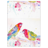 Papegaai kunst Aquarel Schilderij Rood Blauw Kleur Klembord (Achterkant)