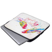 Papegaai kunst Aquarel Schilderij Rood Blauw Kleur Laptop Sleeve (Voorkant onderkant)