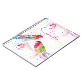 Papegaai kunst Aquarel Schilderij Rood Blauw Kleur Notitieboek (Linkerzijde)