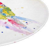 Papegaai kunst Aquarel Schilderij Rood Blauw Kleur Snijplank (Hoek)