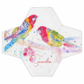 Papegaai kunst Aquarel Schilderij Rood Blauw Kleur Voetbal (Enkel)