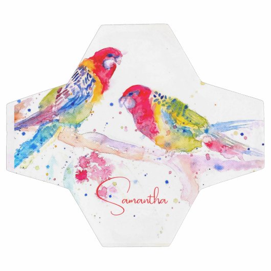 Papegaai kunst Aquarel Schilderij Rood Blauw Kleur Voetbal (Enkel)