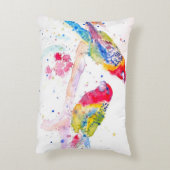 Papegaai kunst Waterverfschilderij Aqua Kleurrijk  Accent Kussen (Achterkant (Verticaal))