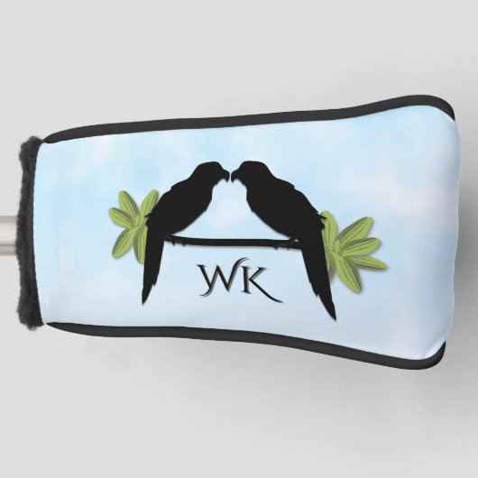 Papegaai Liefde Monogram Golfheadcover (Voorkant)