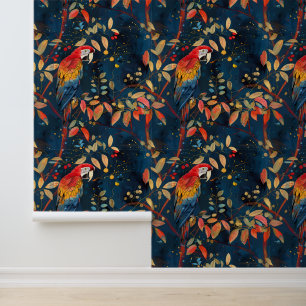 Papegaai Macaw Tropisch Oerwoud Behang