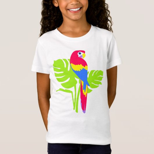 Papegaai Macaw vogel eenvoudige grafische kunst T- T-shirt (Voorkant)