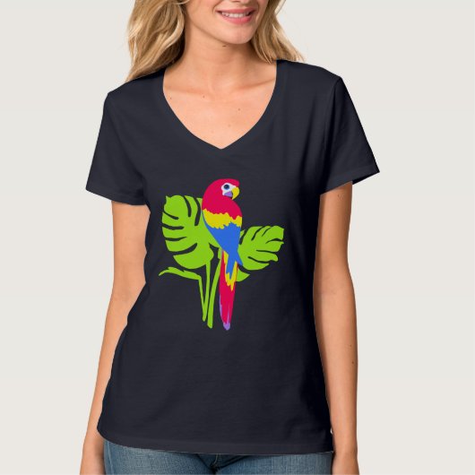 Papegaai Macaw vogel eenvoudige grafische kunst T- T-shirt (Voorkant)