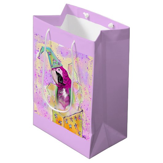 Papegaai Medium Cadeauzakje (Voorkant Gekanteld)