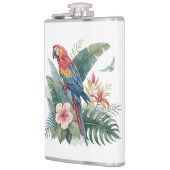 Papegaai Met Bloemen Heupfles (Links)