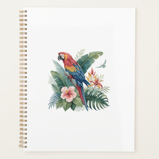 Papegaai Met Bloemen Planner (Voorkant)