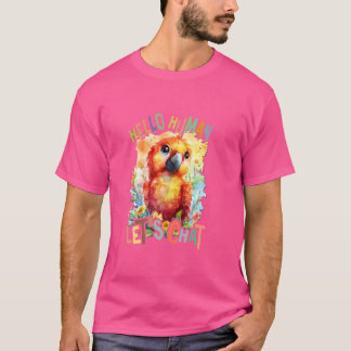Papegaai met bloemen schattige papegaai laat ons k t-shirt
