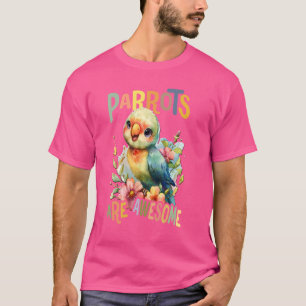 Papegaai met bloemen schattige papegaaien zijn gew t-shirt