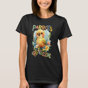 Papegaai met bloemen schattige papegaaien zijn gew t-shirt