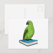 Papegaai met boek briefkaart (Voorkant / Achterkant)