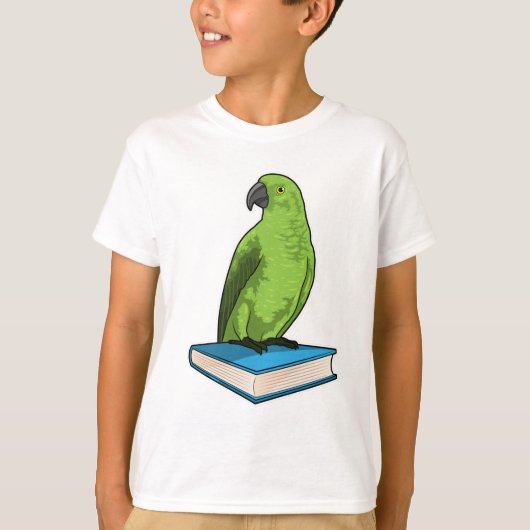 Papegaai met boek t-shirt (Voorkant)