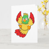 Papegaai met groene kop kaart (Gele Bloem)