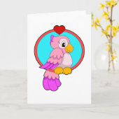 Papegaai met Hart Kaart (Gele Bloem)