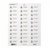 Papegaai met kerstmuts Kerst retouradres Etiket (Full Sheet)