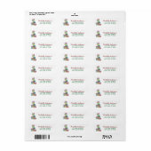 Papegaai met kerstmuts Kerst retouradres Etiket (Full Sheet)