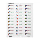 Papegaai met kerstmuts kerst retouradres    etiket (Full Sheet)