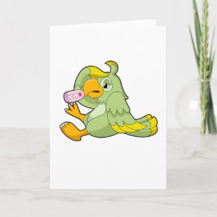 Papegaai met klinische thermometer kaart