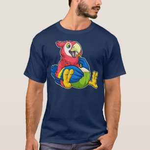 Papegaai met kokosnoot Drink stro T-shirt