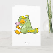 Papegaai met koortsthermometer kaart (Achterkant)