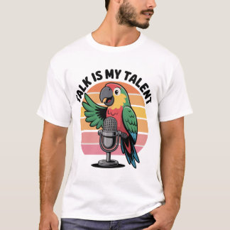 Papegaai met microfoonontwerp t-shirt