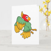 Papegaai met rode kop kaart (Gele Bloem)