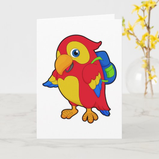 Papegaai met rugzak kaart (Gele Bloem)