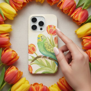 Papegaai met Tulpen iPhone 15 Pro Case