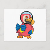 Papegaai met vergrootglas briefkaart (Voorkant)