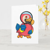 Papegaai met vergrootglas kaart (Gele Bloem)