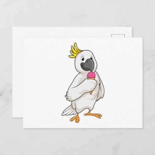 Papegaai met wafel ijs briefkaart (Voorkant / Achterkant)