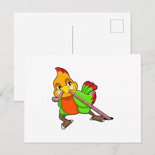 Papegaai met Worm Briefkaart (Voorkant / Achterkant)