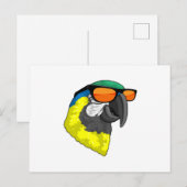 Papegaai met zonnebril briefkaart (Voorkant / Achterkant)