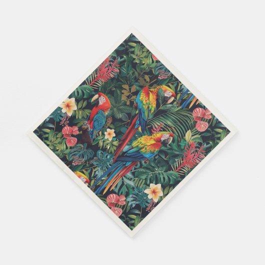 Papegaai Oerwoud Papieren servetten (Hoek)