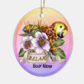 Papegaai ontspannen keramisch ornament (Links)