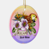 Papegaai ontspant  keramisch ornament (Rechts)