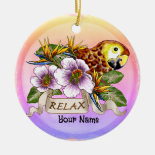 Papegaai ontspant keramisch ornament