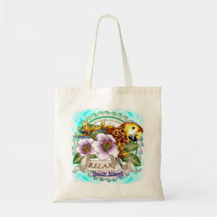 Papegaai ontspant tote bag