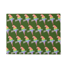 Papegaai ontwerp deurmat groen