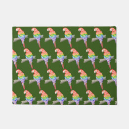 Papegaai ontwerp deurmat groen