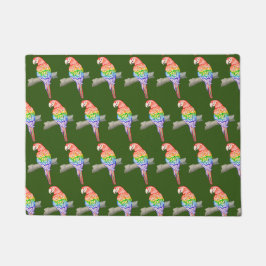 Papegaai ontwerp deurmat groen