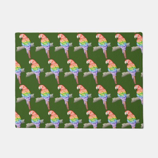 Papegaai ontwerp deurmat groen