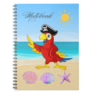 Papegaai op het strand notitieboek