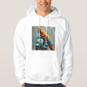 Papegaai op motor hoodie