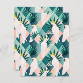 Papegaai op palm 1 notitiekaartje (Voorkant / Achterkant)