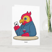 Papegaai op Poker met Pokerkaarten Kaart (Achterkant)